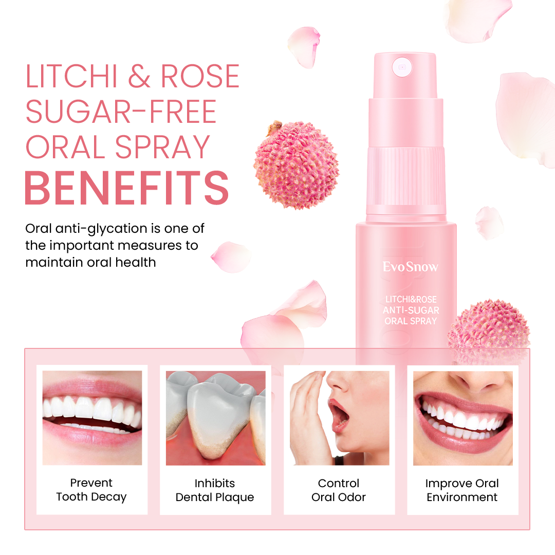 EvoSnow Litchi&Rose Sugar-Free  Mouth Spray Bad Breath Treatment Freshener Mouthwash
