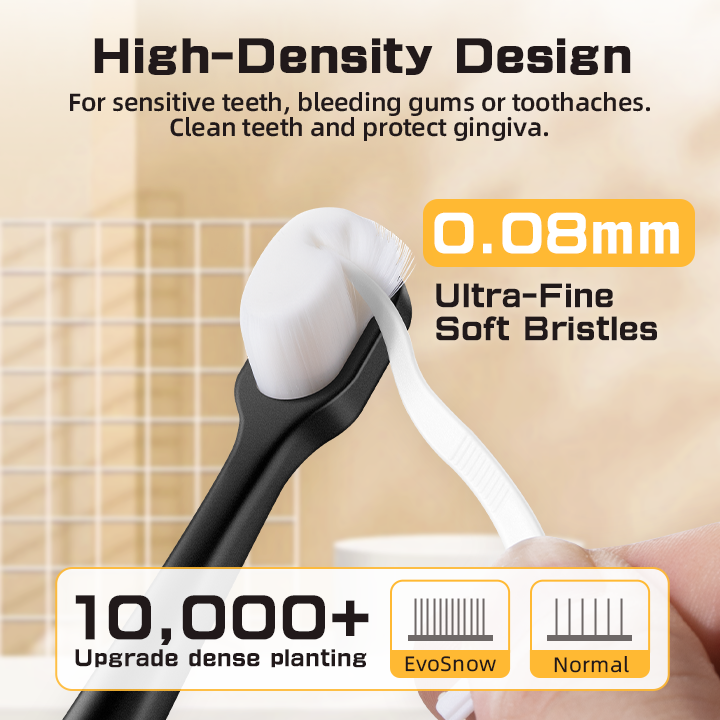 EvoSnow Premium Ten Thousand Bristles Toothbrush/Soft Bristles Eco-friendlySoft Fiber Nano Toothbrus