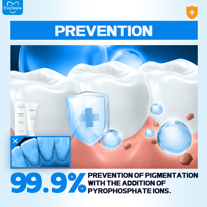 EvoSnow Probiotic Whitening Toothpaste Remove Teeth Stains and Yellowing Baking Soda Toothpast