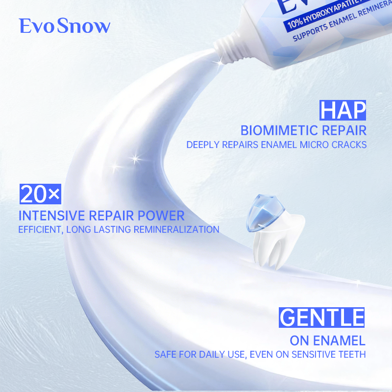 EvoSnow 10% HAP Toothpaste 100g Blueberry Mint | Enamel Repair, Whitening, Sensitivity Fresh Breath