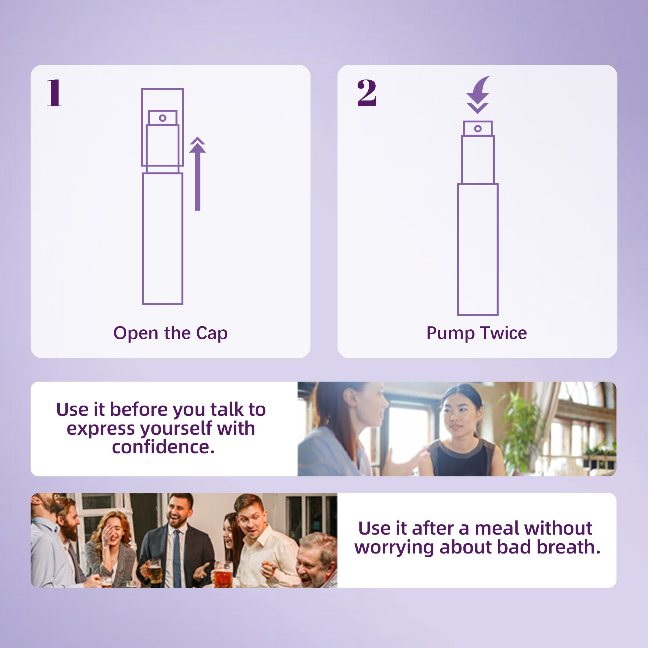 EvoSnow Blueberry Mouth Spray Bad Breath Treatment Freshener Mouthwash