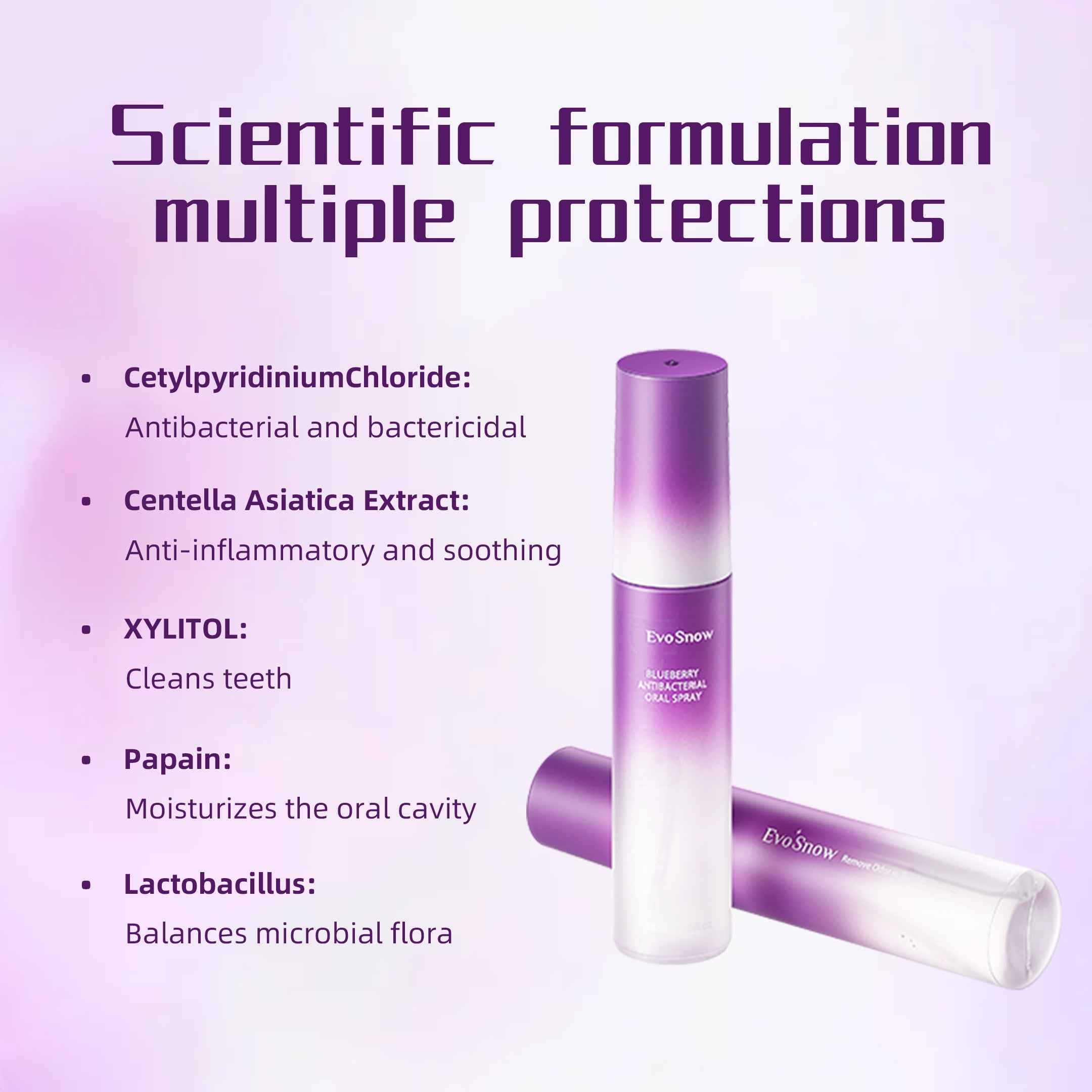 EvoSnow Blueberry Mouth Spray Bad Breath Treatment Freshener Mouthwash