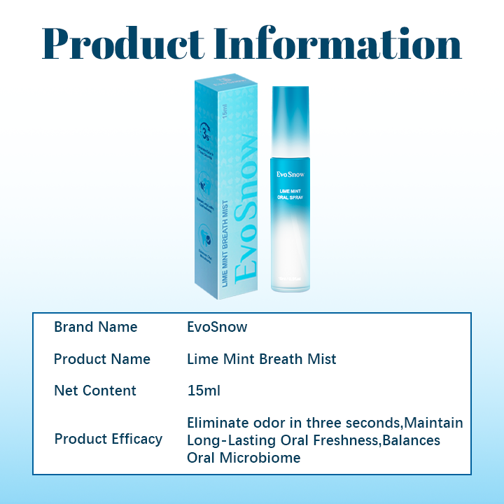 EvoSnow Lime Mouth Spray Breath Freshener Oral Spray Removal of Smoke Odor Bad Breath Treatmen